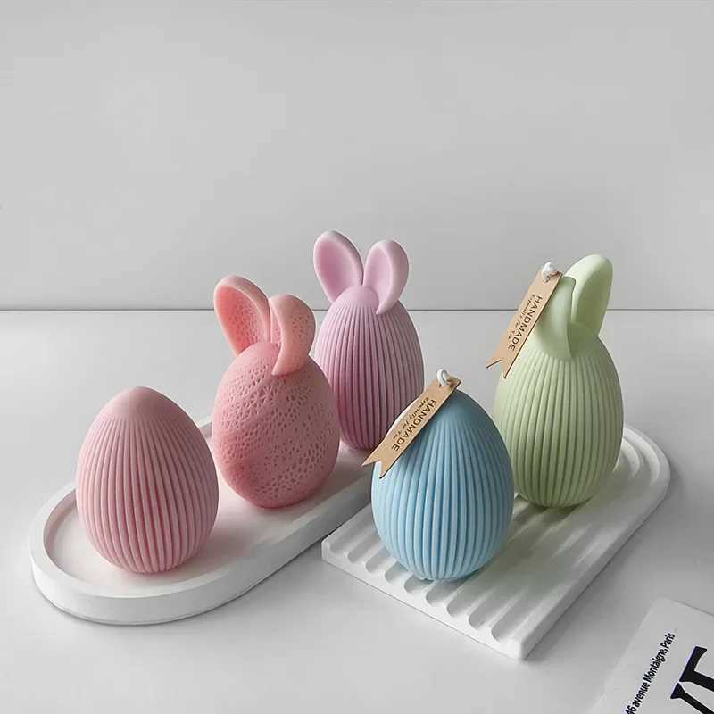 Easter Egg Silicone Mold Bunny Egg Shape Candle Plaster Ornament Mold Decoration Candle Making Supplies H260319