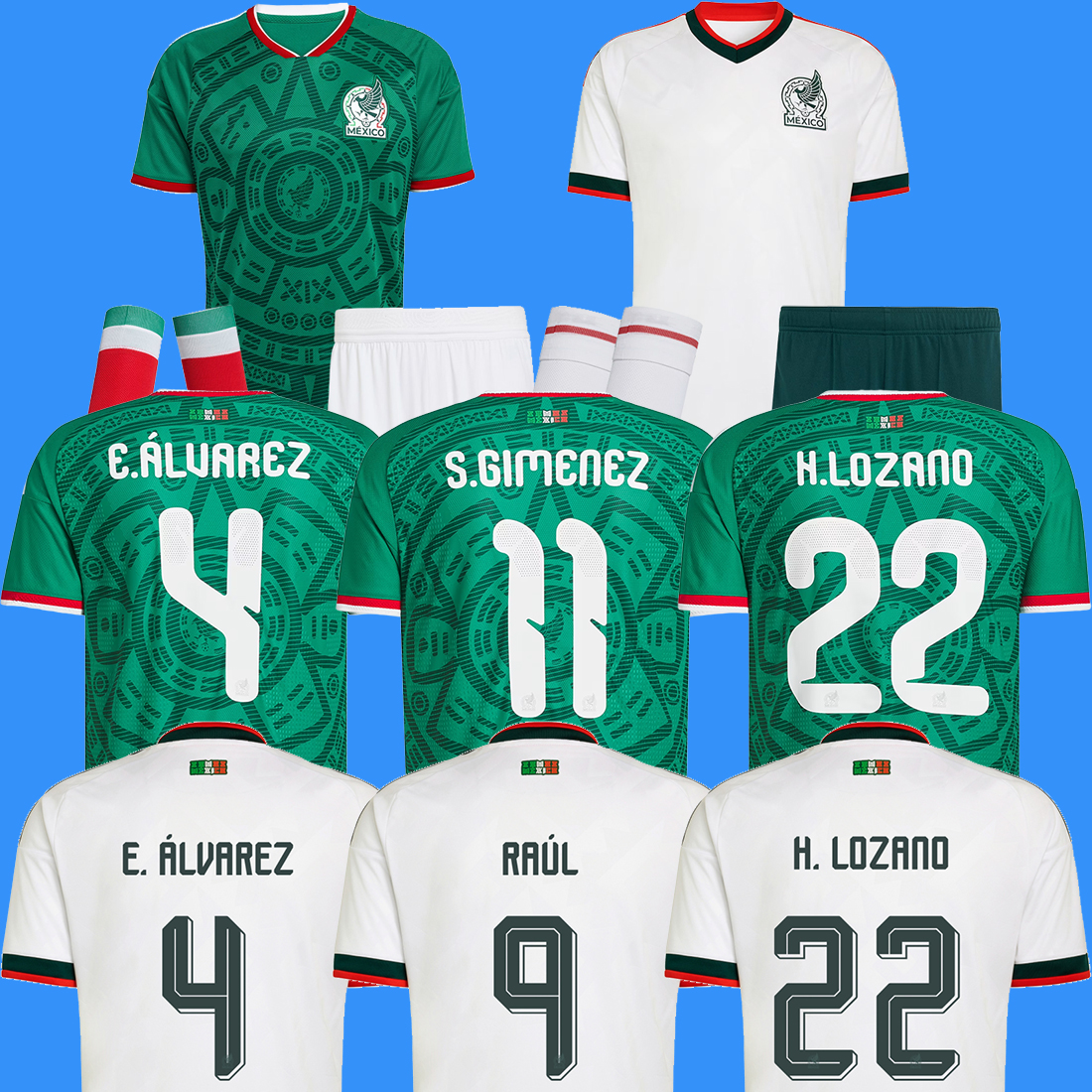 2026 Mexico soccer jersey LOSANO CHICHARITO ALVAREZ ROMO football shirt ALVARADO RAUL CORDOVA SANCHEZ QUINONES CHAVEZ Men kids kit MEXICAN uniform goalkeeper