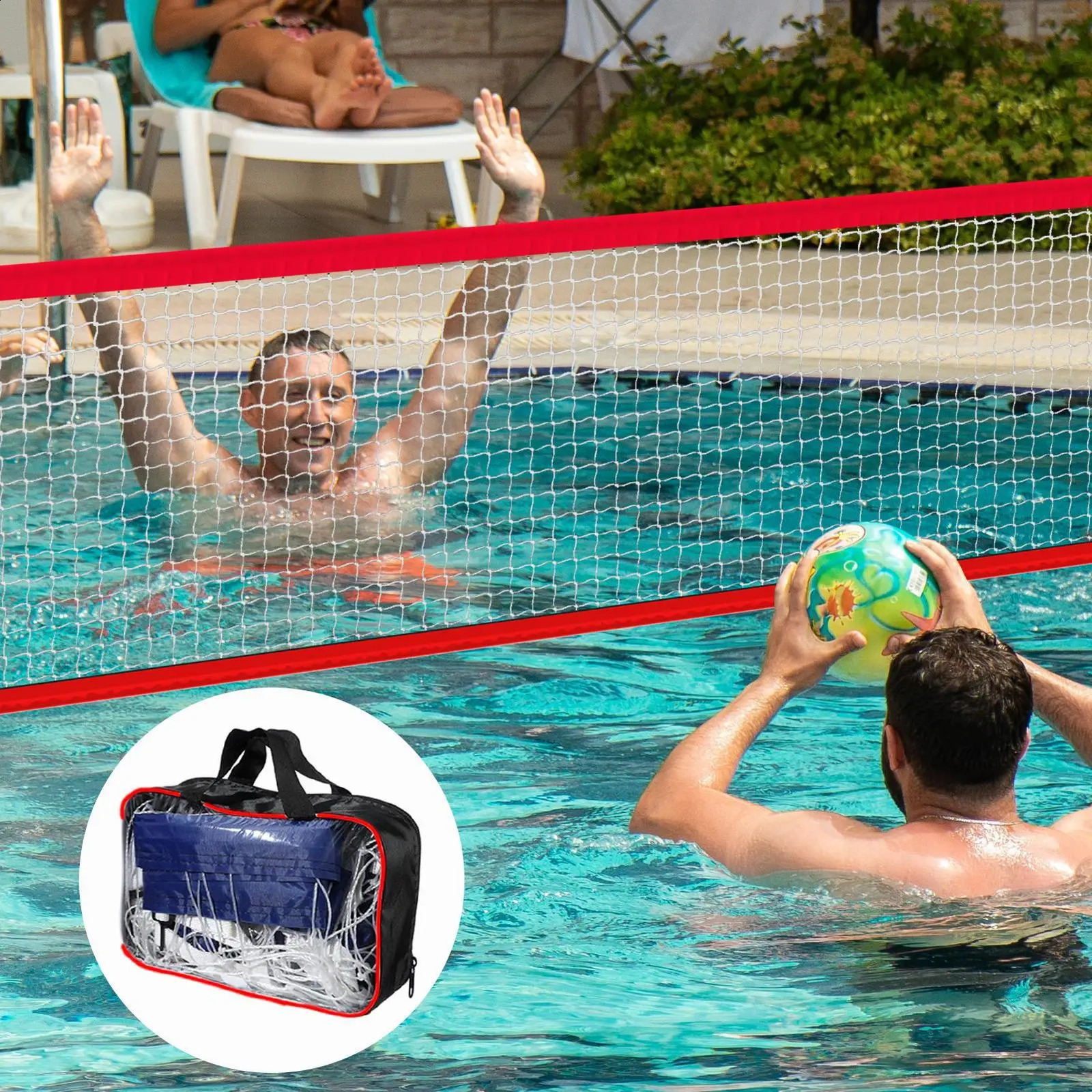 Swimming Pool Volleyball Net Portable Water Volleyball Game Toy Adjustable Sport Equipment for Tennis Beach Party Family Kids 260316