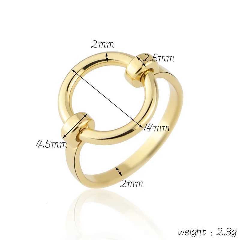 Simple Design Pure Form Circle Shape Ring Stainless Steel Gold Color Fashion Jewelry Bague Femme Homme Anillo H260320 - view 7