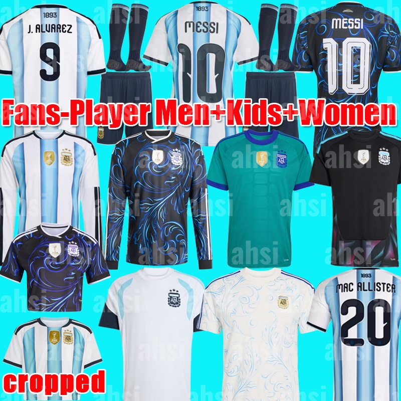 argentinas jerseys 2026 World Cup Argentinas jersey Long sleeves kit soccer Jerseys GARNACHO DE PAUL Football Shirt Men DI Maria Kids Goalkeeper training cropped