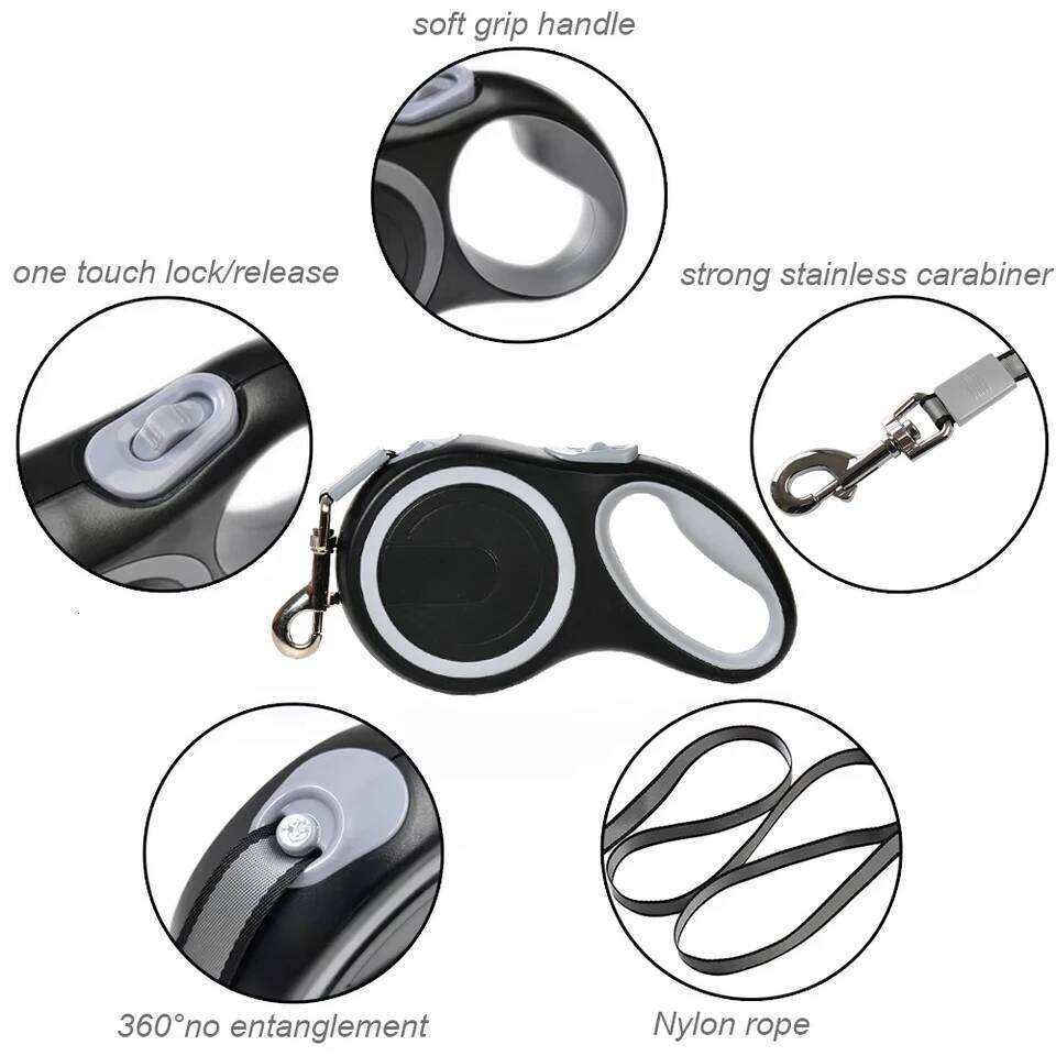 Famous brand m kg Leash Retractable Roulette Collar for Small Big Dog Accessories Adjustable Durable Walking Hiking Bulldog Rope pupakaIK