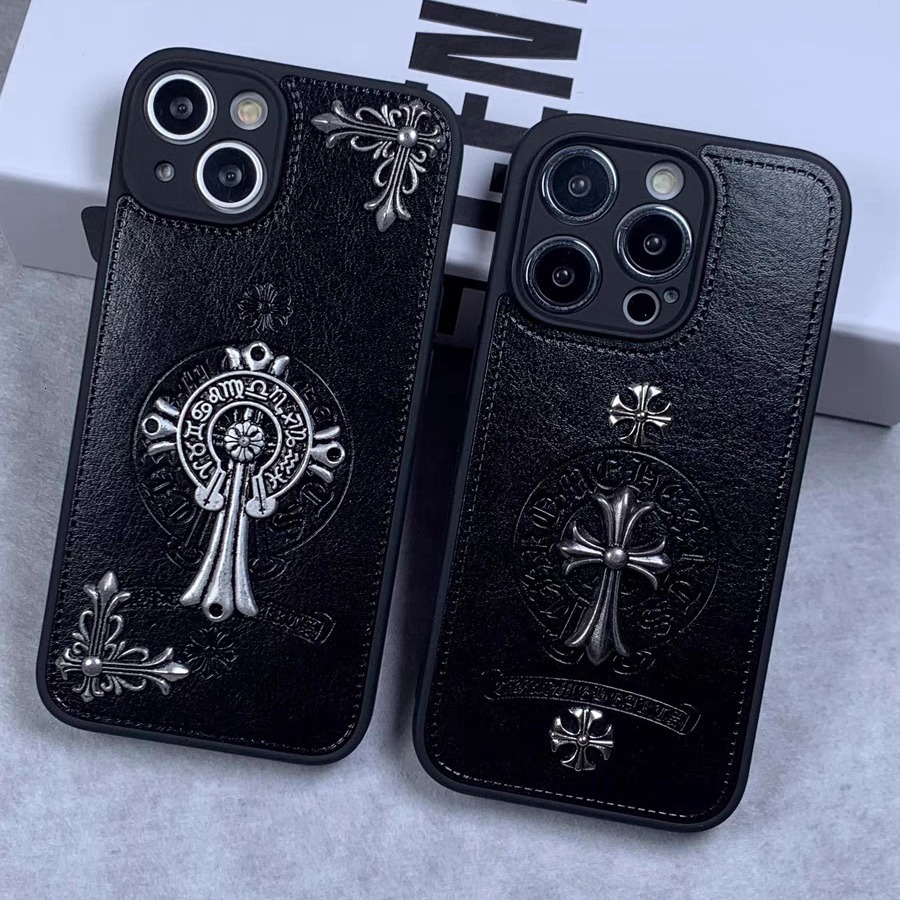 Phone Case Trendy Metal 3D Cross Religious Personality Compatible With Apple Iphone 15 Max 16 Pro 17 Air
