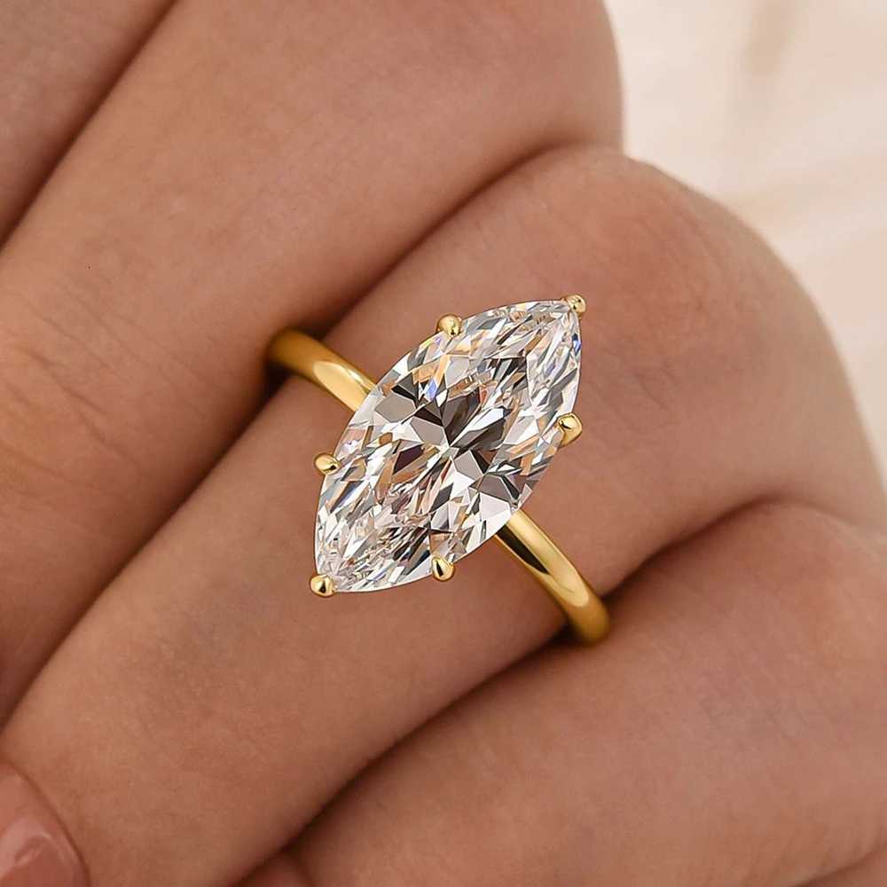 1/2/3Carat Marquise Cut Moissanite Engagement Rings with Certificate S925 Silver Solitaire Diamond Ring Wedding Band for Women H260320 - view 3