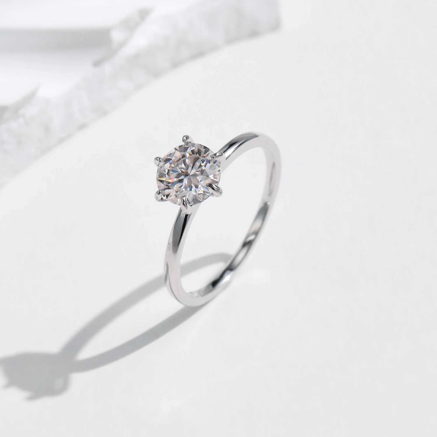 MODIAN 1CT Moissanite Lab Diamond Ring For Women 925 Sterling Silver Wedding Engagement Platinum Plated Fine Jewelry H260320 - view 7