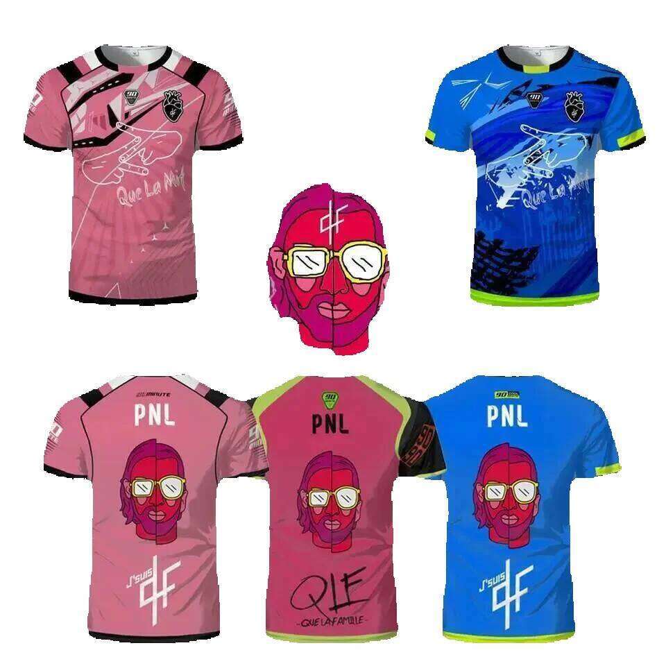 90 Minute PNL J'suis QLF Printed Jersey Men's and Women's Youth Short Sleeve Football Training T-Shirt Adult Children's Clothing