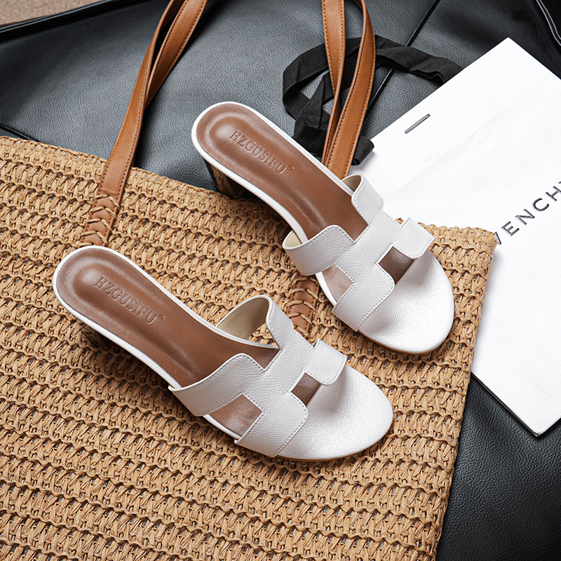 HZGUSIFU new Free delivery Slippers Casual comfortable simple women's slippers fashionable flat bottomed sandals