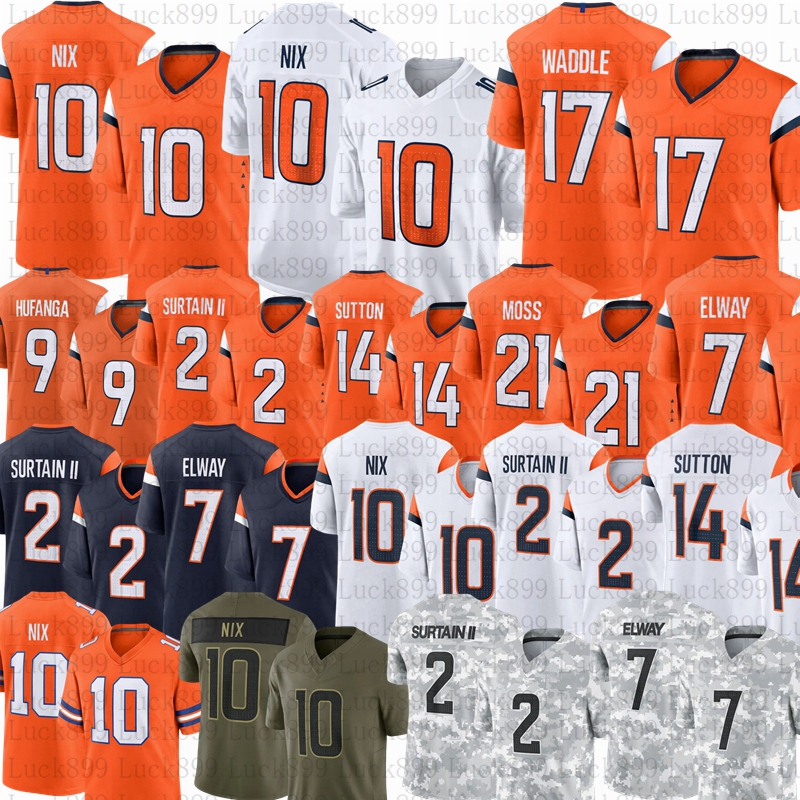 Bo Nix Peyton Manning Patrick Surtain II Football Jersey Javonte Williams John Elway Courtland Sutton Marvin Mims Jr Riley Moss Alex Singleton Quinn Meinerz