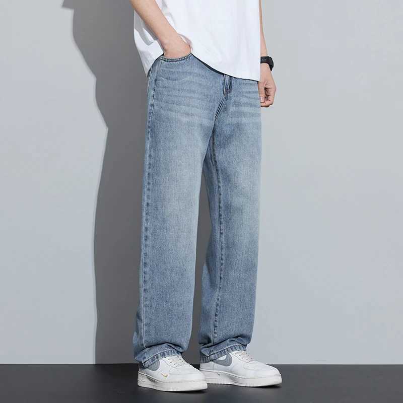 2025 Spring/Summer New Mens Lyocell Loose Jeans Summer Thin Breathable Straight Leggings Retro Business Casual Fashion Korean M D260320