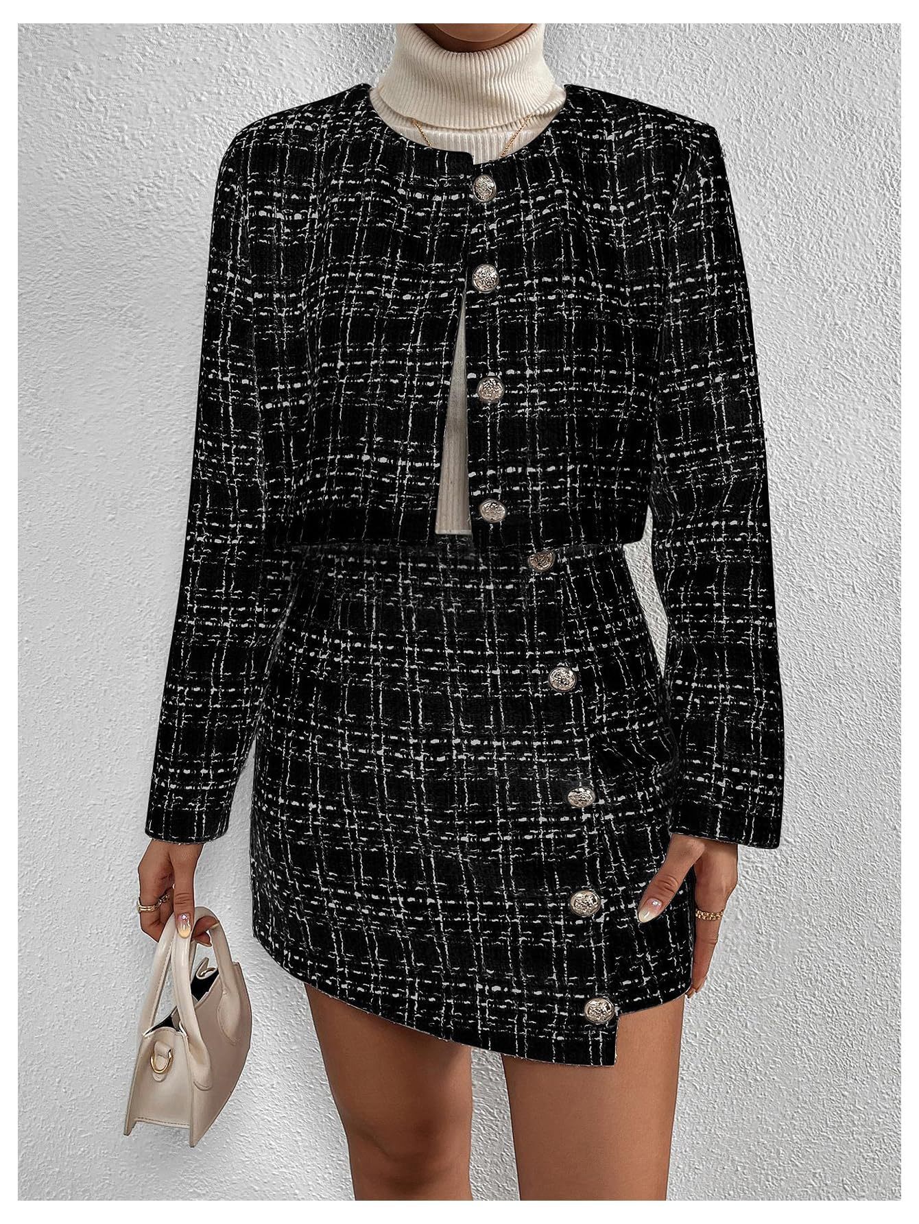 Luxury Brand Designer Clothes High-End Quality In-Stock 2025 Spring And Autumn New Heavy Craftsmanship Noble Little Style Top Coat And Half Skirt Set
