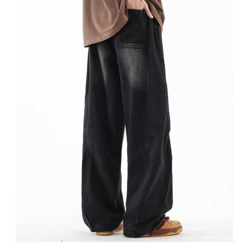 Autumn Men Black Comfortable Jeans Loose Straight Leg Wide Leg Denim Pants Fashion New Male Daily Casual Versatile Trousers D260320