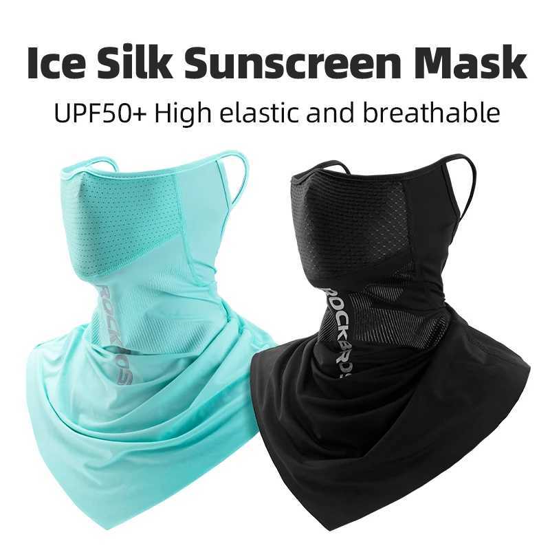ROCKBROS Ice Silk Cycling Face Mask UV Sun Protect UPF50 Summer Breathable Collar Scarf MTB Road Motorcycle Bike Bicycle Mask M260320