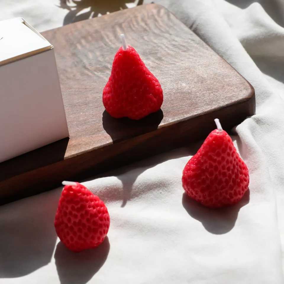 5pcs Strawberries Candles GiftsAromatherapy Candle for Wedding ReceptionsBirthday PartiesHoliday Celebration Supplies H260319