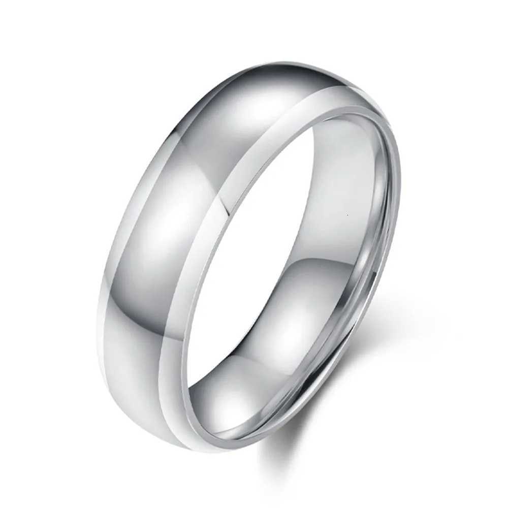Japanese And Korean Minimalist Mirror Surface Two-tone Titanium Steel Ring Small Niche Plain Band Shiny Accessory Rings H260320 - view 7