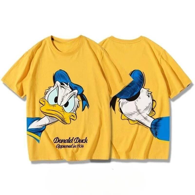 Summer Children Boy Clothes Disney Donald Duck Cartoon Double Sided Printing T-shirts Fashion Girls Short Sleeve Crew Neck Top - view 3