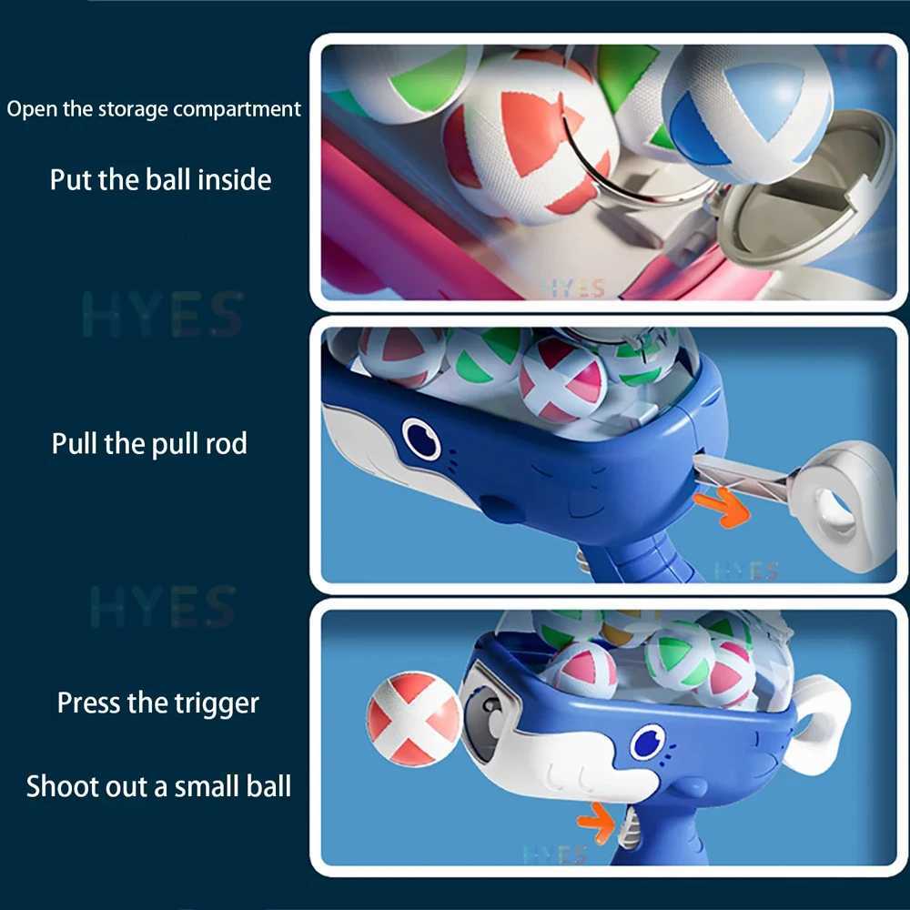 Whale Sticky Ball Throw Toy Set Kids Shooting Ball Gun Dart Board Target Soft Bullet Outdoor Indoor Game Gifts For Girsl Boys Y260319