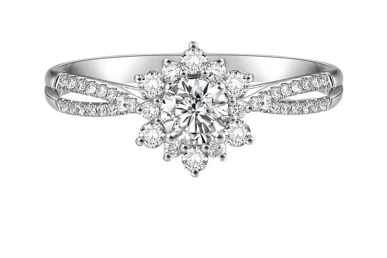 Womens Sunflower Ring PT950 Platinum 05CT Moissanite Light Warmth Symbol Eternal Love Vitality Daily Gift H260320 - view 6