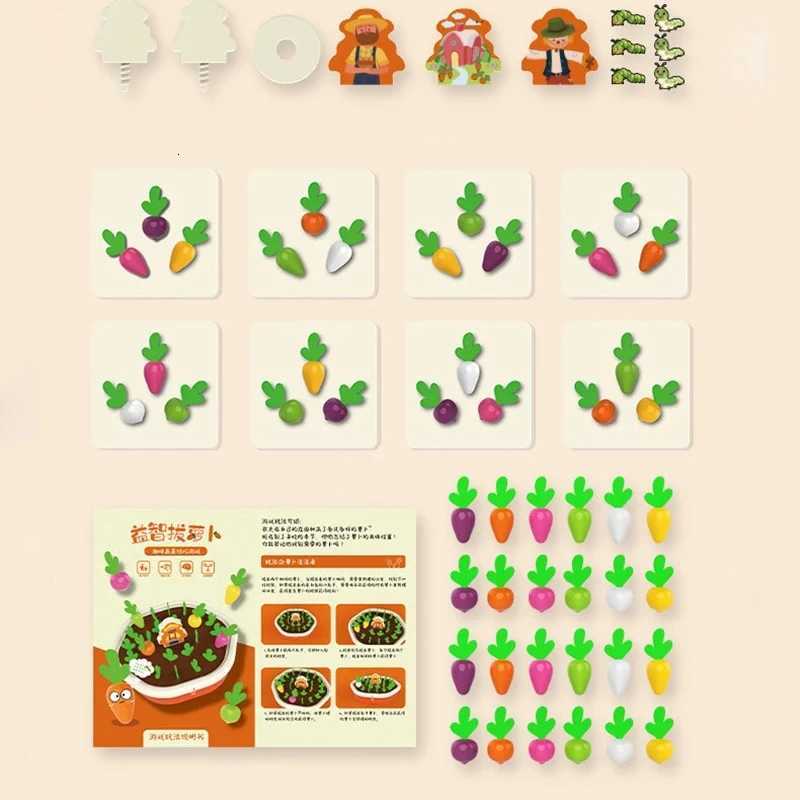 Baby Montessori Toys For Toddler Toys Educational Colorful Shape Toy Pull Carrot Set Counting Discouvery Toys For Kids Learning Y260319