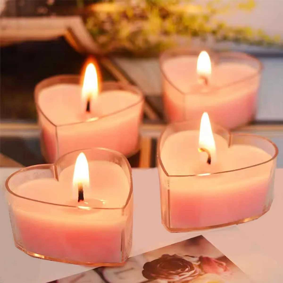 9 Pcs Heart-shaped Scented Candles For Proposing Birthdays Weddings Birthdays And Candlelight Dinners H260319