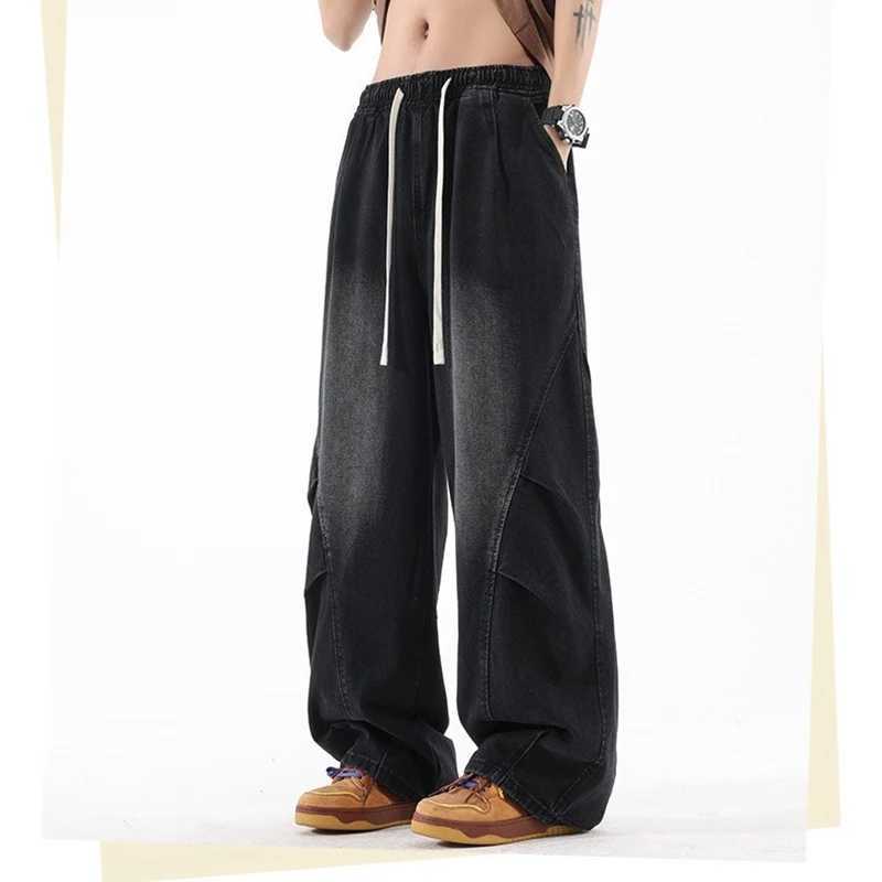 Autumn Men Black Comfortable Jeans Loose Straight Leg Wide Leg Denim Pants Fashion New Male Daily Casual Versatile Trousers D260320