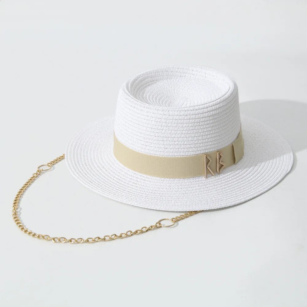 Summer Straw Hats for Women Ribbon Decoration Elegant Ladies Party Dress Hats Travel Beach Sun Hat Chapeau Femme 260320