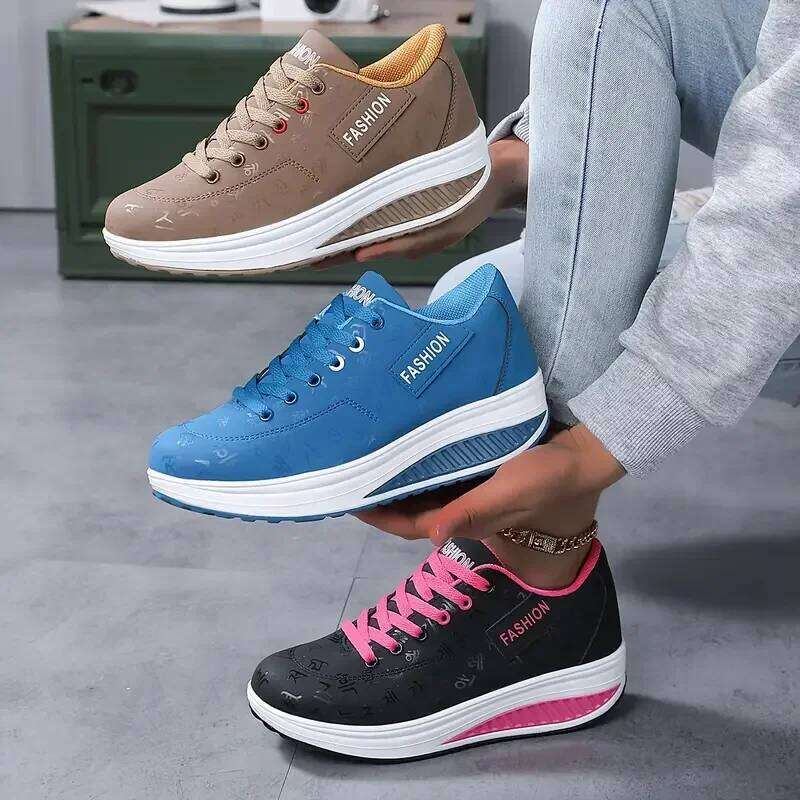 Woman's Casual Leather Swing Shoes Ladies Moccasins Breathable Women Platform Sneakers Zapatos Mujer 26Y0320
