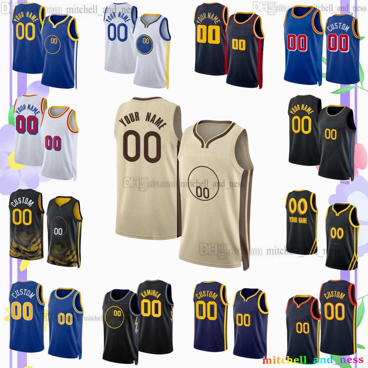 Custom New City 30 Stephen Curry Printed Basketball Jersey 10 Jimmy Butler III 7 Kristaps Porzingis 8 DeAnthony Melton 19 Nate Williams 4 Moses Moody Jerseys Shorts