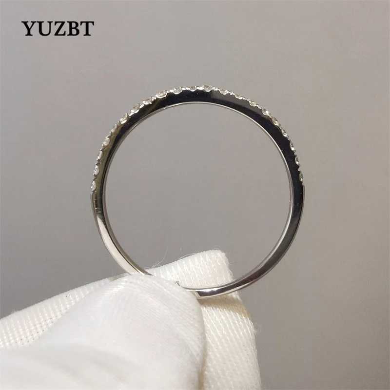 YUZBT 9K 10K White Gold Brilliant Cut 03 Carats Diamond Tester Past D Color Moissanite Engagement Ring Korean Style Jewelry H260320 - view 4