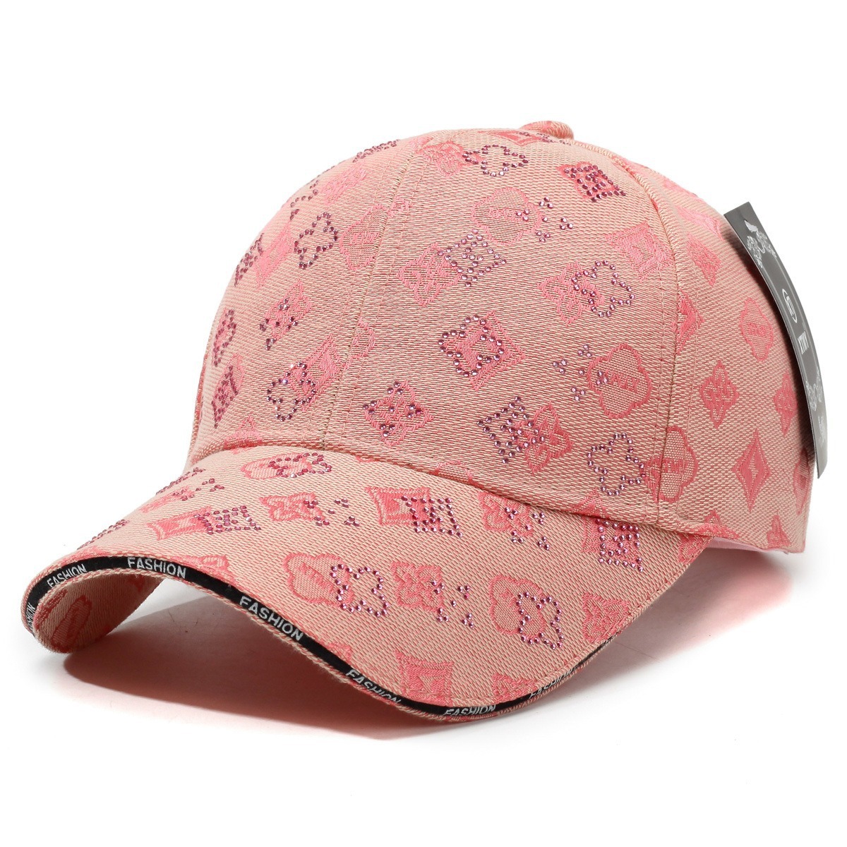 Korean-style Decorated Baseball Cap With Diamond-shaped Letters Designer Baseball Cap Fashionable And Versatile Suitable For Both Men And Women To Wea