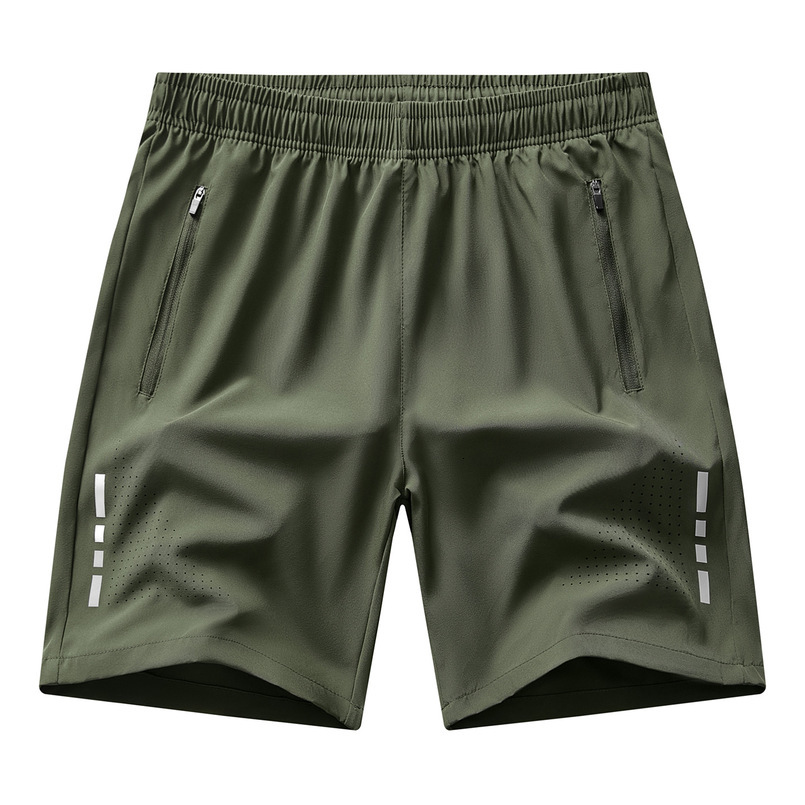 Men's summer thin ice silk shorts, large size, for sports and running, loose, breathable, quick-drying, casual half-length pants