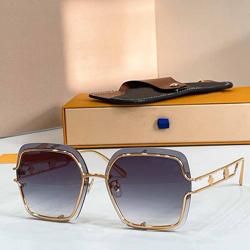 26ss Womens Square Framed Sunglasses Z2966U Designer Fashion Frameless Gradient Lens Wrap Around Metal Eyewear Party Vacation UV Protection