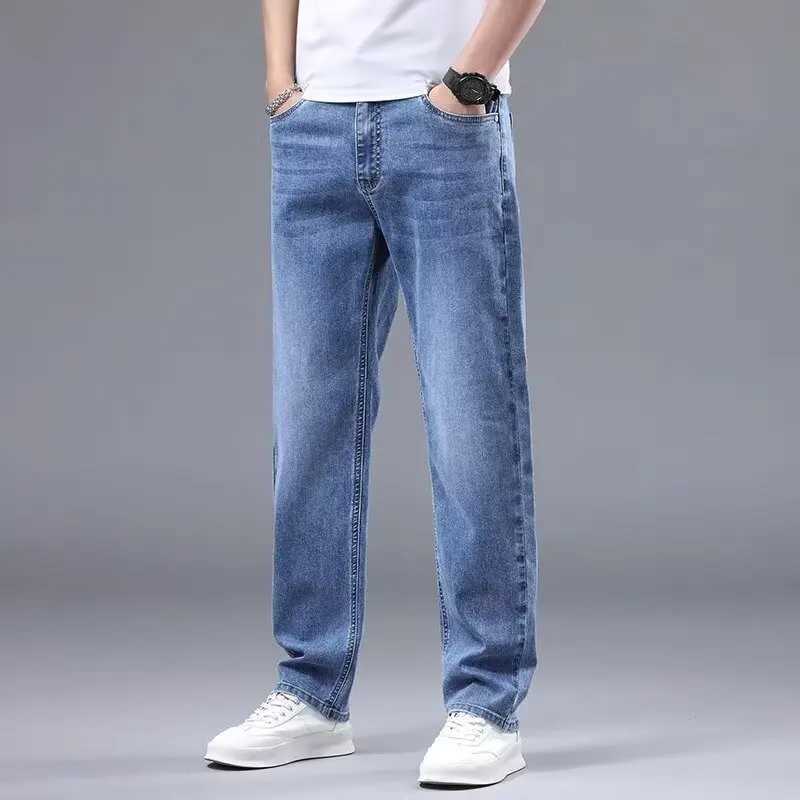 Men New Spring Autumn Jeans Male Fashion Loose Straight Leg Lightweight Denim Pants Comfortable Daily Commute Trousers D260320