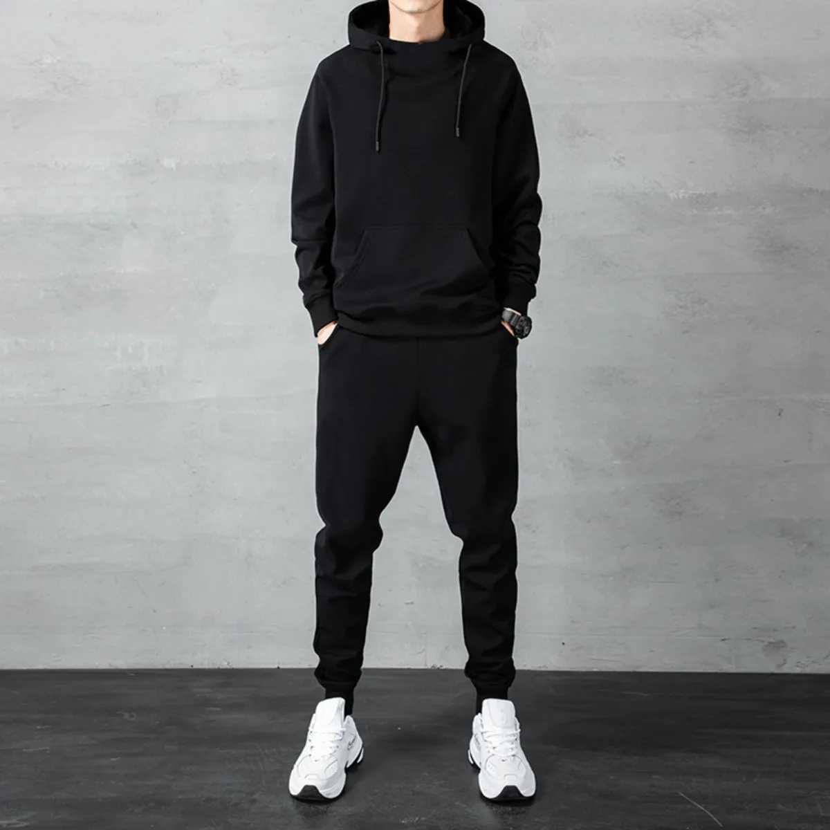 Mens Two-piece Autumn and Winter Mens Sports Suit Autumn and Winter Suit Sweatpants Sweater Mens Casual Suit Mens M260320