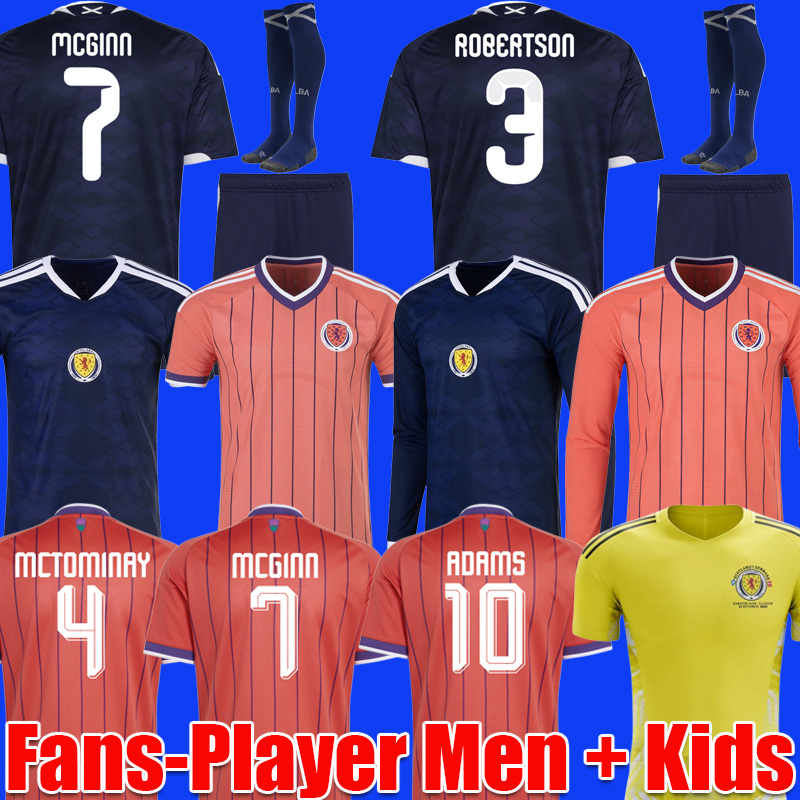 2026 World Cup Soccer Jerseys home away TIERNEY ROBERTSON Scotland football shirts 2026 CHRISTIE McGREGOR McGINN McKENNA away pink men kids set goalkeeper kit