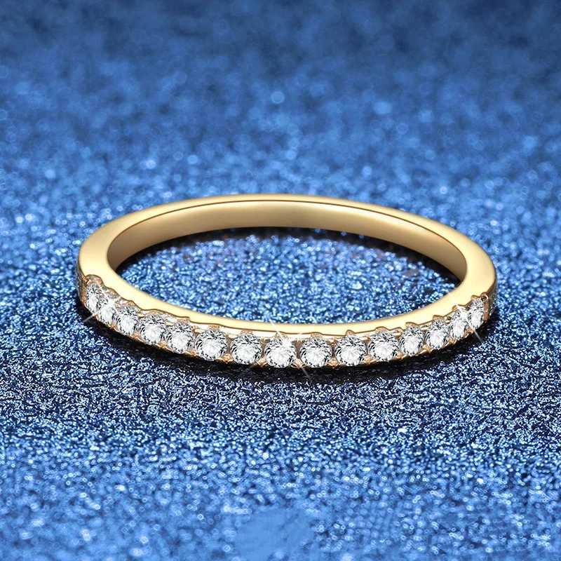 Hot Sell 18k Gold Rings with Curved Surfaces in the Diamond Rings of MoIssanite Womens Ring Accessories Wedding Jewelry H260320 - view 3