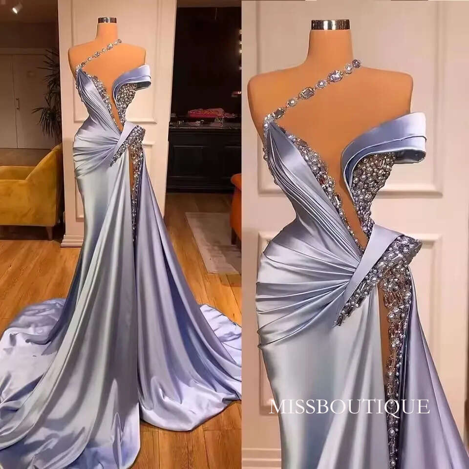 Gorgeous Beaded Mermaid Prom Dresses 2026 Crystals 3D Beading Arabic Party Formal Evening Gowns Gala Robe De Soiree Customized B0320