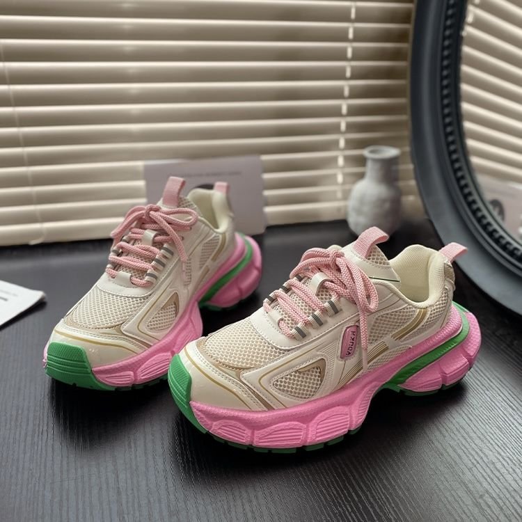 designer trainers running shoes sneakers for men women thick-sole fashion black pink mesh leather street style outdoor sports non-slip women shoes