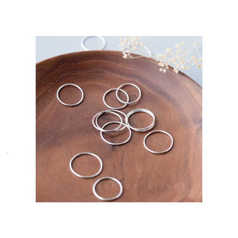 Modian Silver Simple Circle Stackable Ring 925 Sterling Silver Multiple Sizes Finger Rings For Women Fashion Fine Jewelry H260320 - view 5