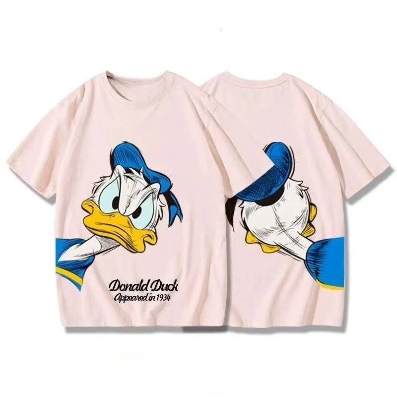 Summer Children Boy Clothes Disney Donald Duck Cartoon Double Sided Printing T-shirts Fashion Girls Short Sleeve Crew Neck Top - view 7