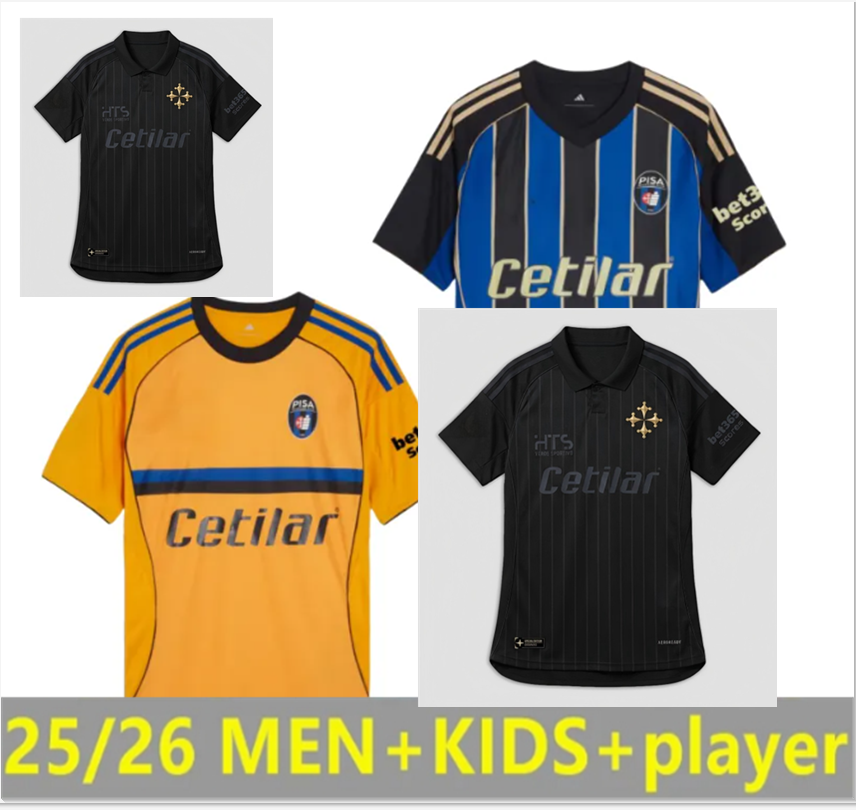 25 26 Pisa SC JERSEY soccer Jerseys Fans 2025 2026 football shirt men camisas de futebol black fourth uniforms A.DIAO NICO PAZ kits