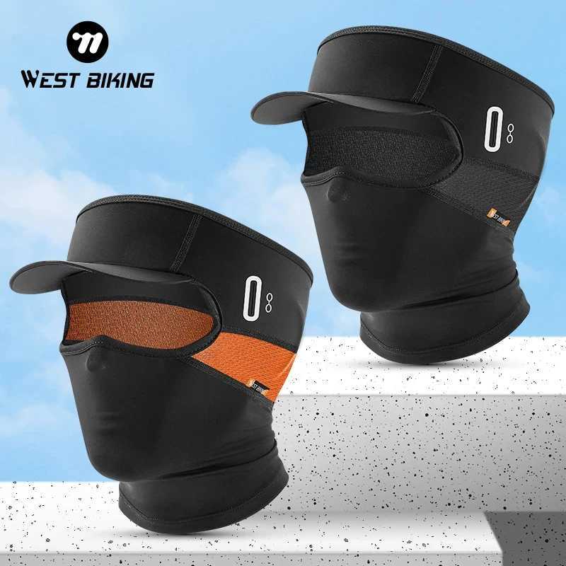 WEST BIKING Summer Cycling gear UV400 Ice Silk Sunscreen Mask With Brim Breathable Quick Dry Motorcycle Scooter Bike Mask M260320