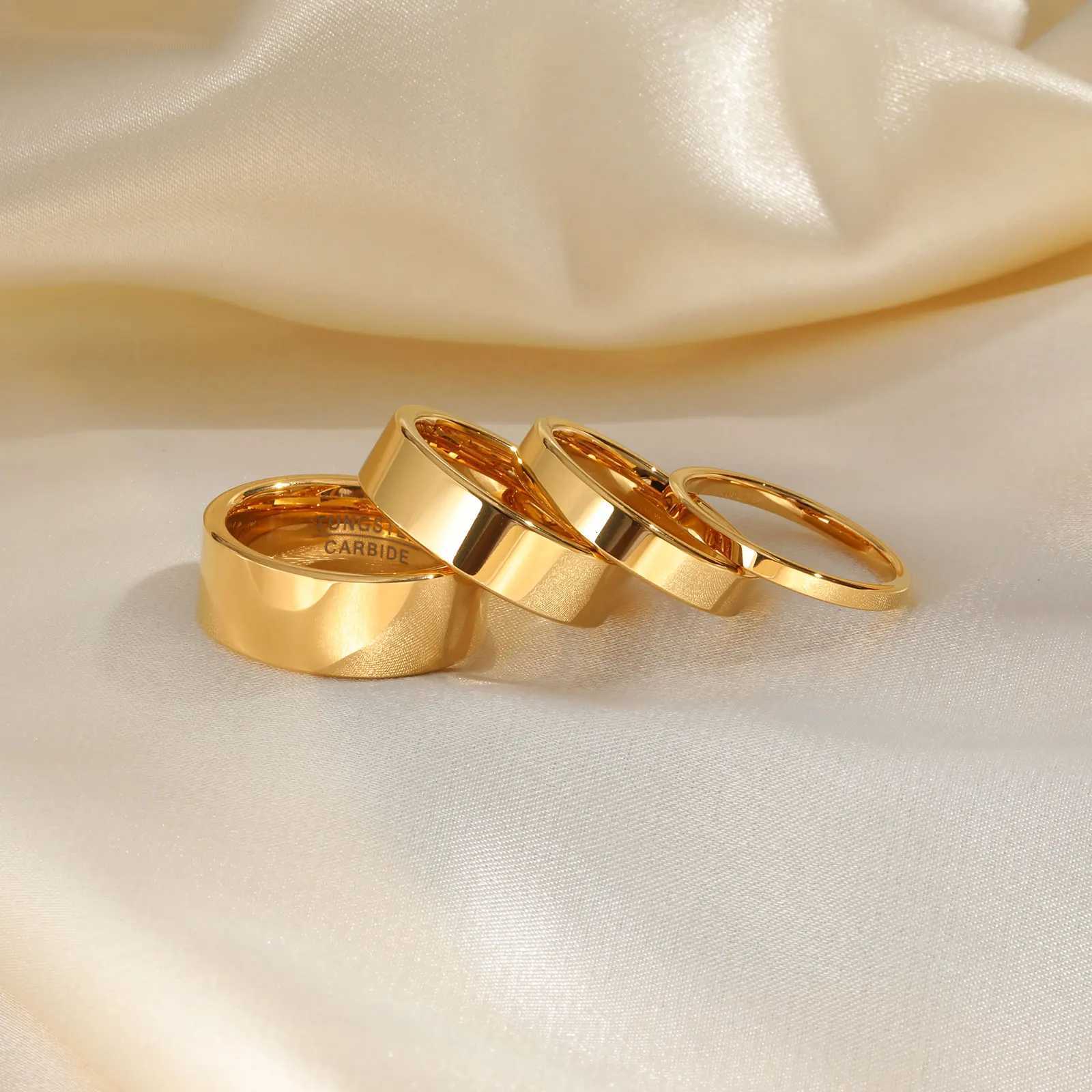 Basic 2/4/6 MM Wide Wedding Couple Ring for Women Men PVD Gold Color Geometric Engagement Rings Finger Bands Jewelry H260320 - view 5