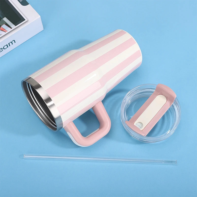 20oz Thermal Water Bottle With Handle and Straw Drinkware Cold Stainless Steel Thermos Portable Car Coffee Cups Thermal Mug 260319