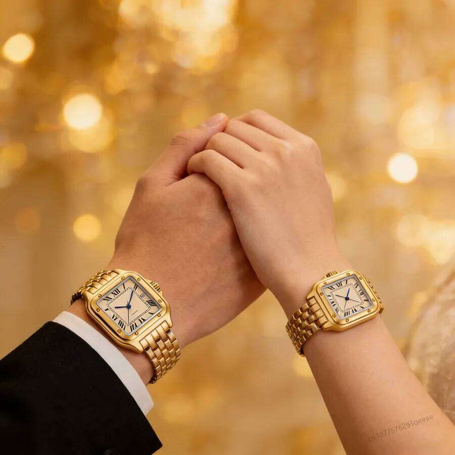 Light-luxury Ladies Watches Business Women Watch High-end Fashionable Roman scale Steel Strip Quartz Wristwatch for Couple man
