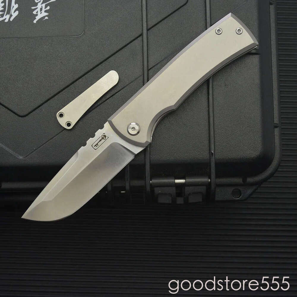2Models fixed blade knife Limited Edition Chaves 229 Folding Knife 3.58 M390 Point pocket knife Blade, couteau Titanium Handles