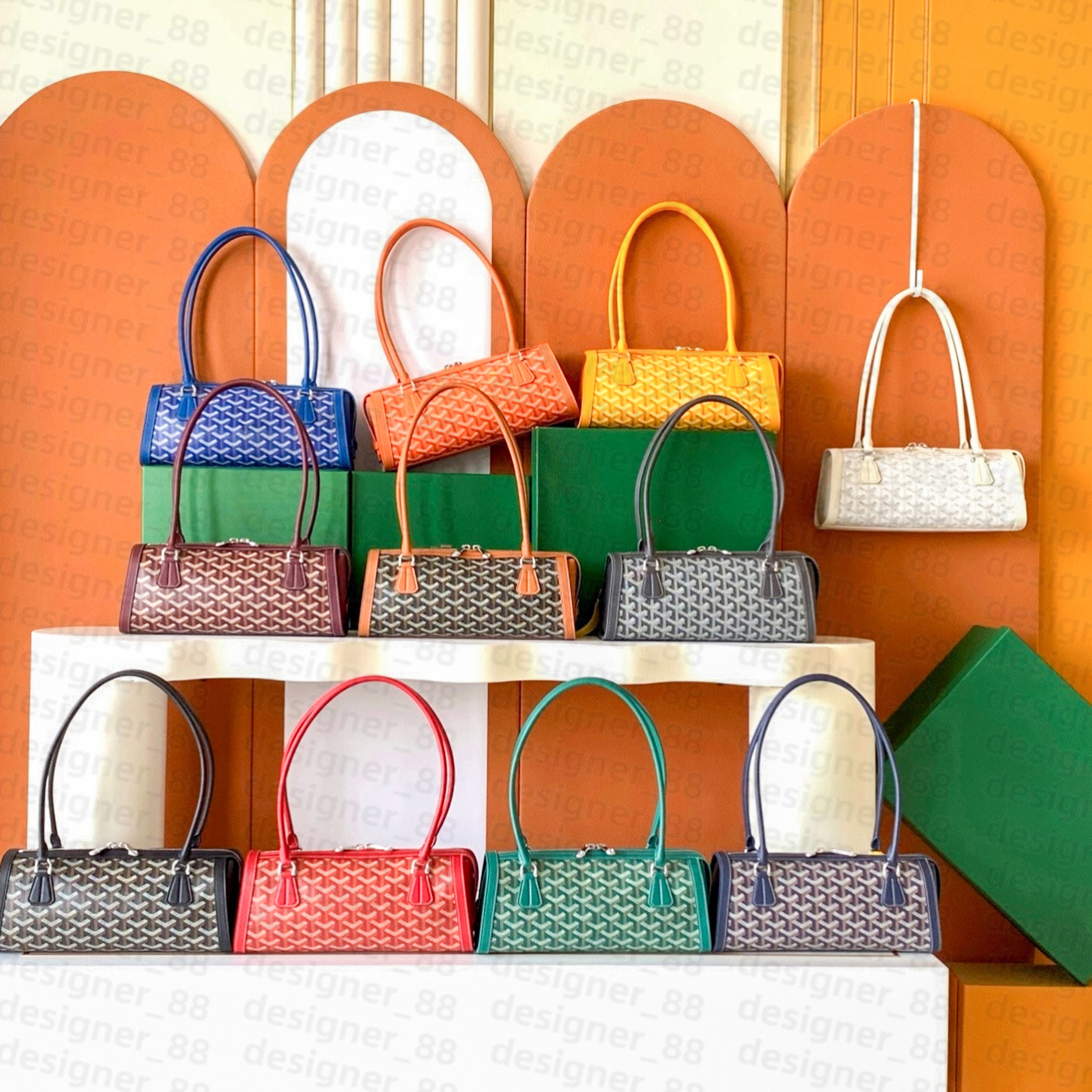 Top quality Bonbonniere baguette Designer Shoulder bag for woman man Luxury handbag cowhide Leather Crossbody Bag tote travel colorful shop hobo makeup Clutch Bags