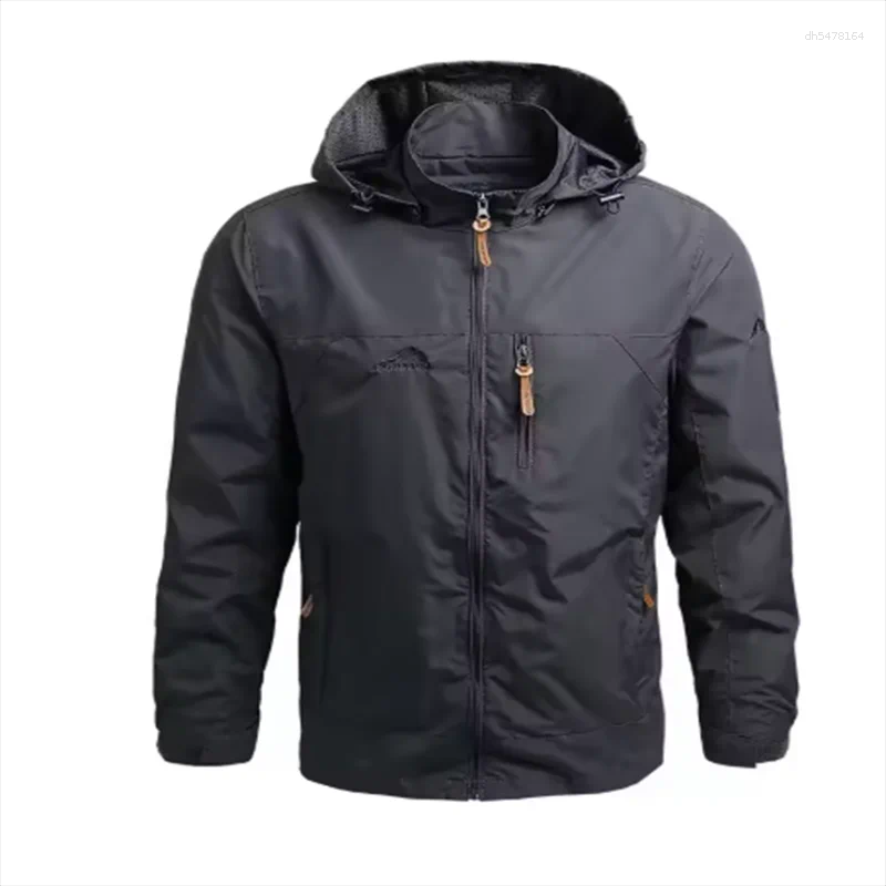 mens vests 2026 spring and autumn coat fashion mountain hooded hardshell jacket windbreaker outdoor blazer wear a001