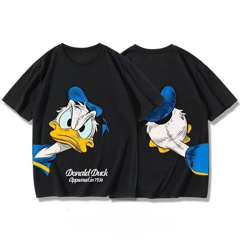 Summer Children Boy Clothes Disney Donald Duck Cartoon Double Sided Printing T-shirts Fashion Girls Short Sleeve Crew Neck Top - view 5