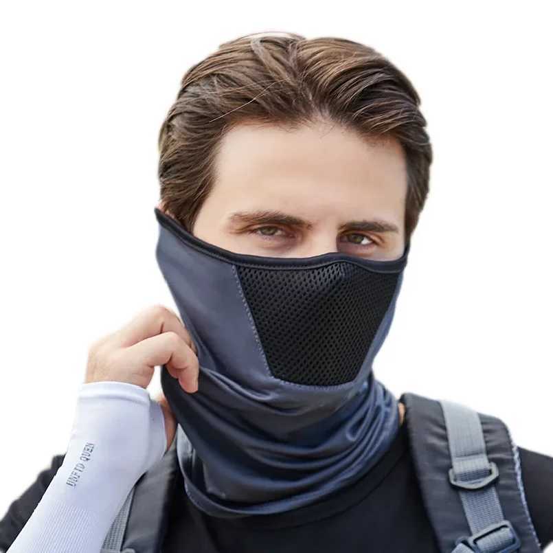 Outdoor Mens Hiking Cycling Mask Scarf Breathable Neck Gaiter Sport Motorcycle Summer Sun Ultra UV Protection Face Cover M260320