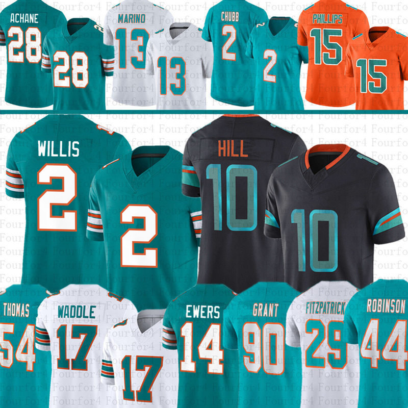 2 Malik Willis Tyreek Hill Jaylen Waddle Football Jersey Devon Achane Bradley Chubb Dan Marino Chop Robinson Quinn Ewers Kenneth Grant Jaylen Wright Darren Waller